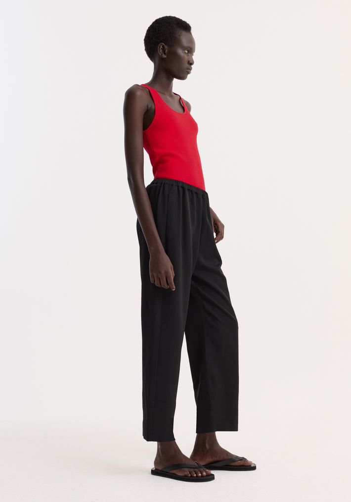 Cropped wide leg trousers | black