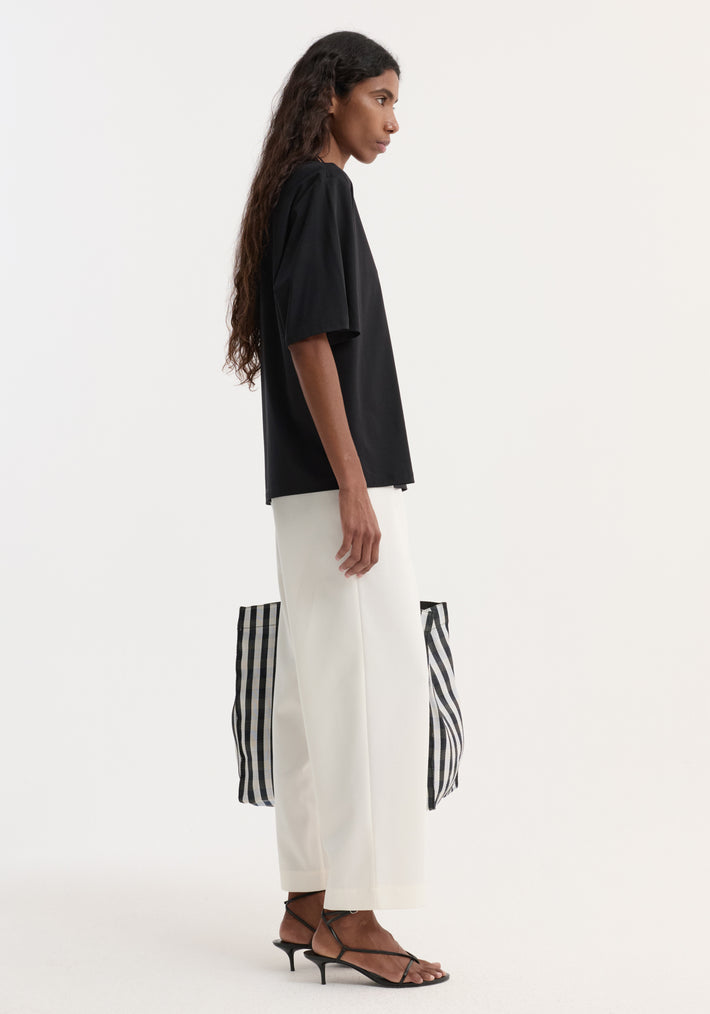 Cropped wide leg trousers | off white