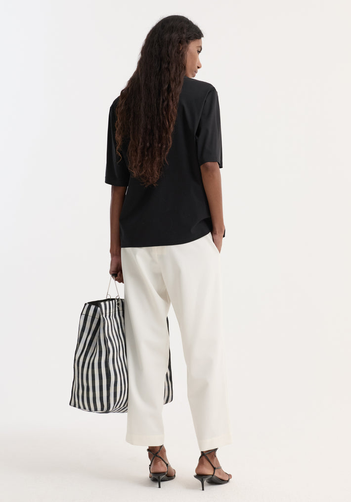 Cropped wide leg trousers | off white