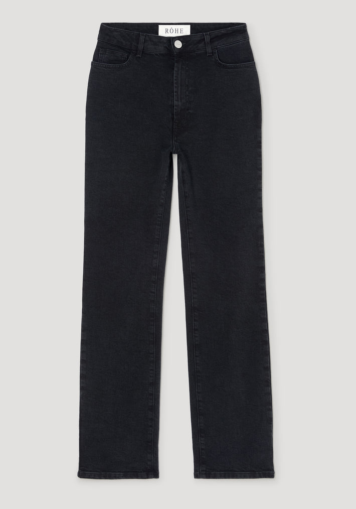 Lino - High-rise straight denim | black