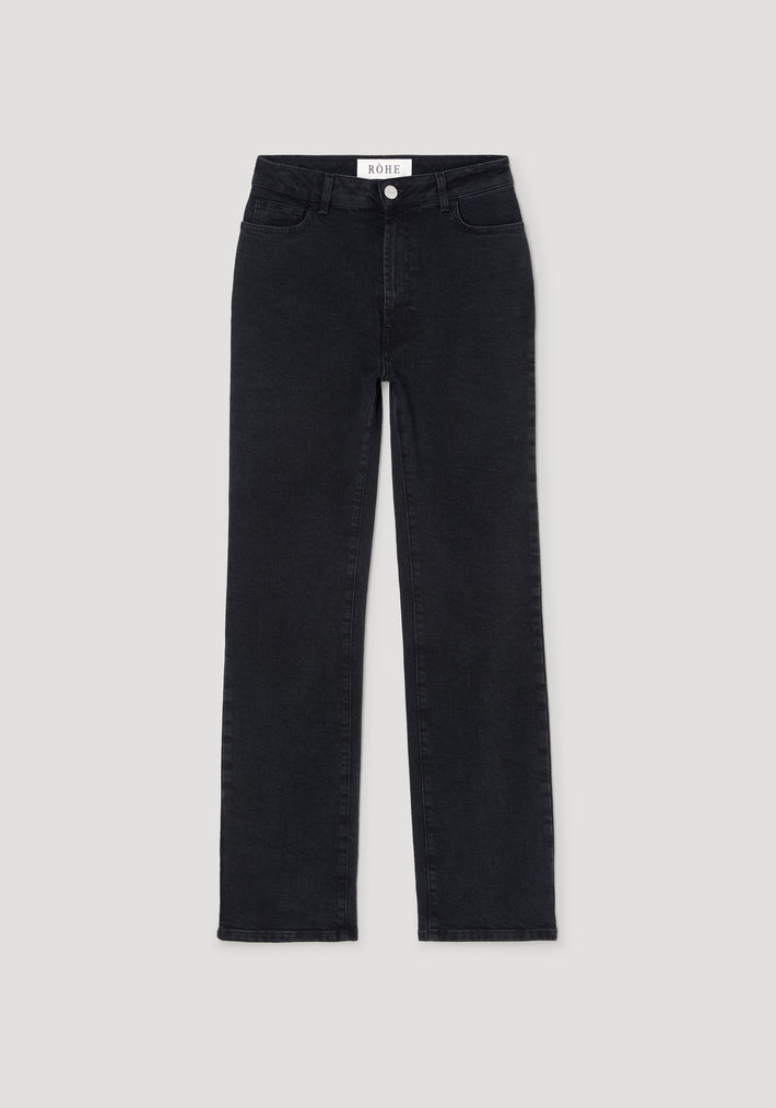 Lino - High-rise straight denim | black