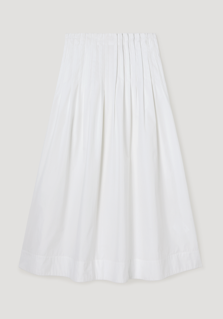 Pleated poplin maxi skirt | optic white