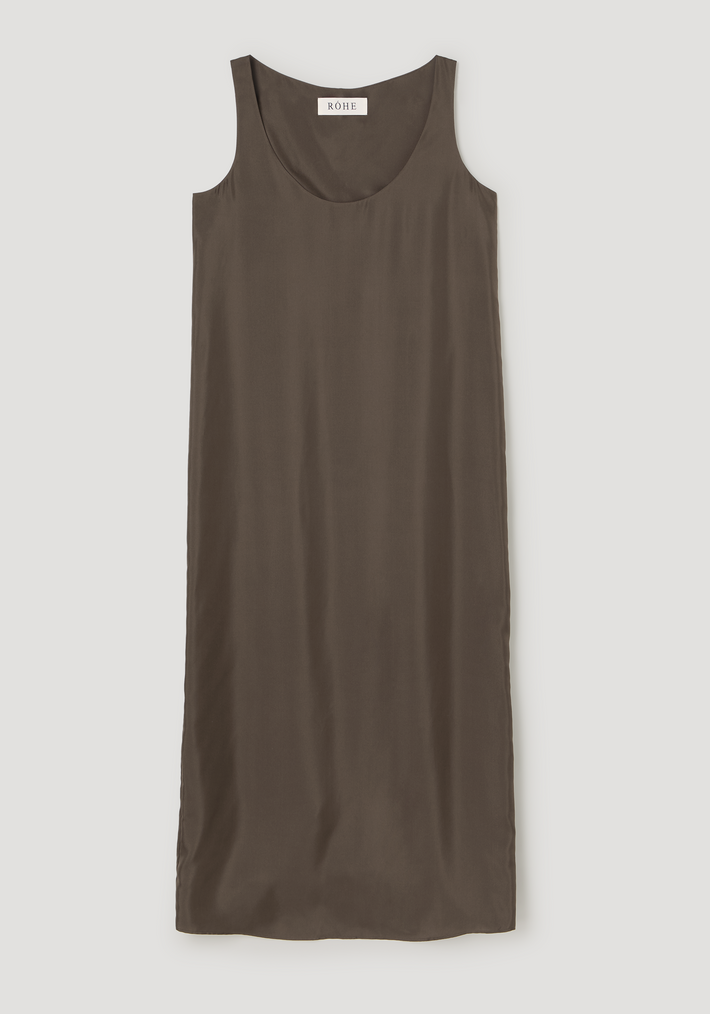 Silk scoop-neck dress | earth