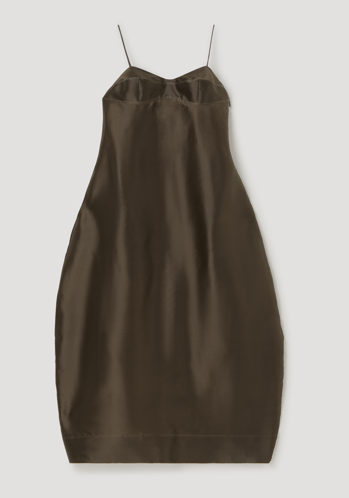 Sheer bustier volume dress | earth