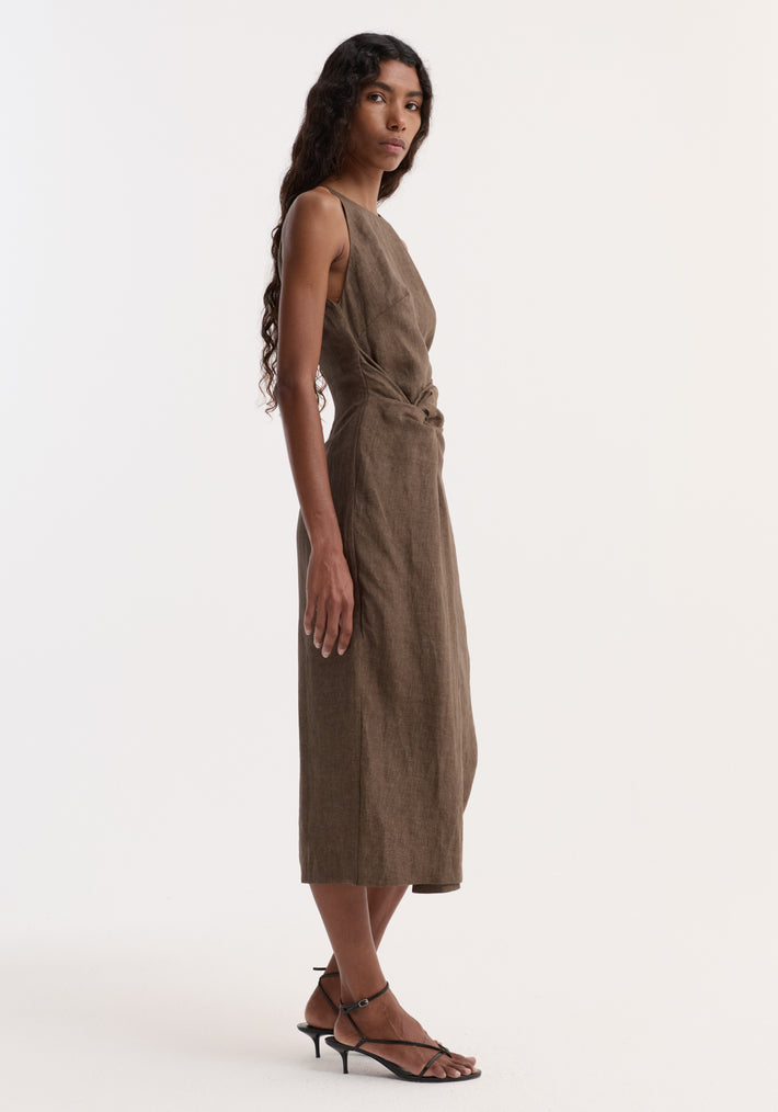Sarong dress | brown melange