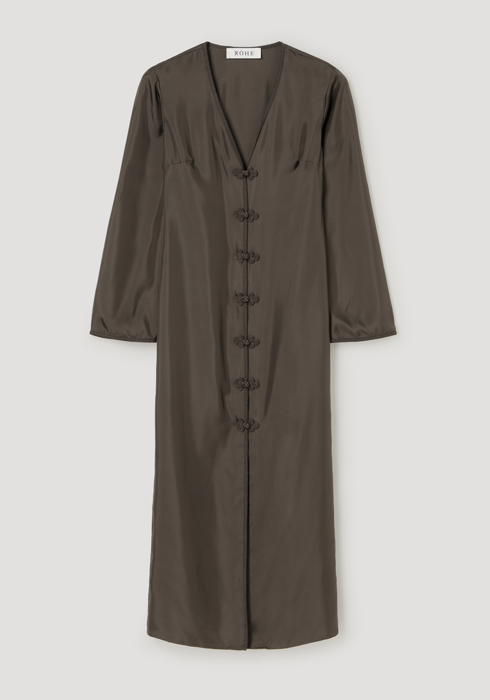 Pankou closure silk dress | earth