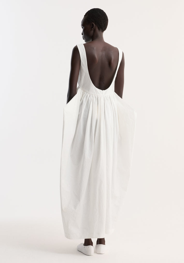 Sculptural textured cotton dress | off white
