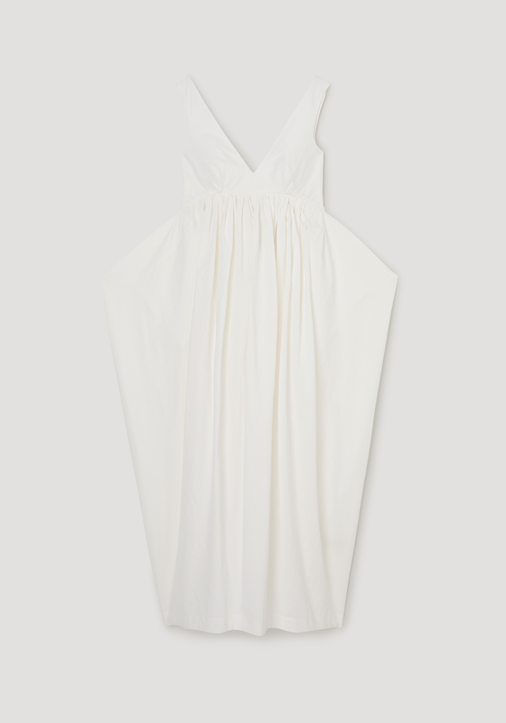 Sculptural textured cotton dress | off white