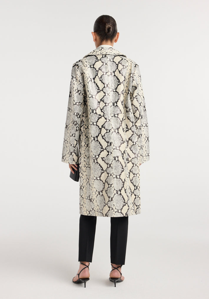 Snakeskin leather coat | snakeskin