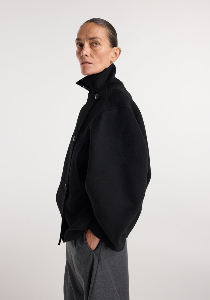 Double-faced wool jacket | black