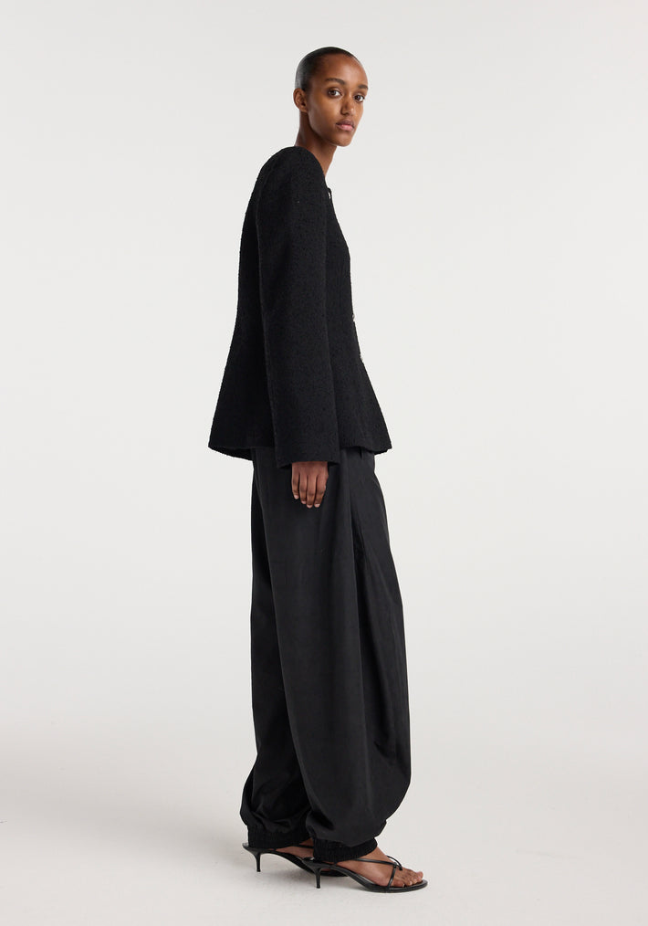 Bouclé shaped blazer | black