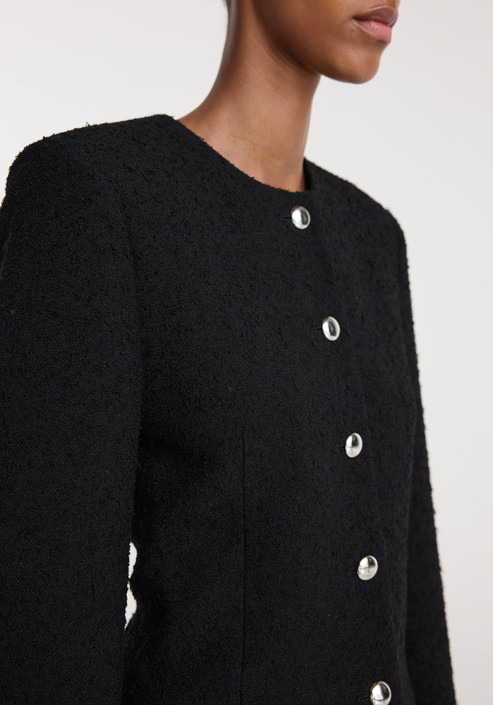 Bouclé shaped blazer | black