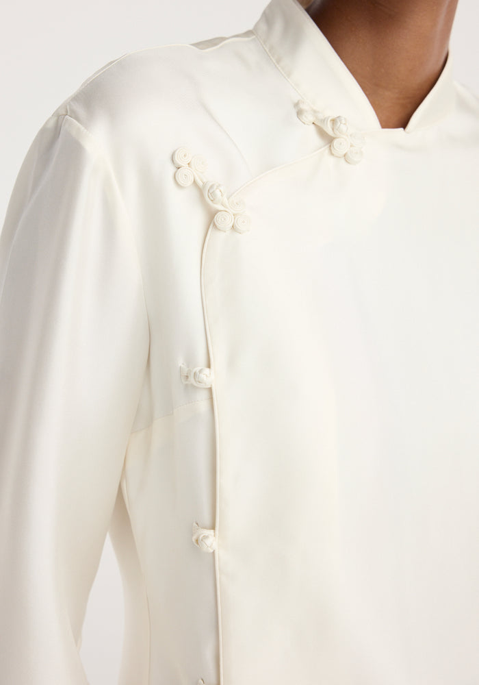 Pankou closure silk top | cream