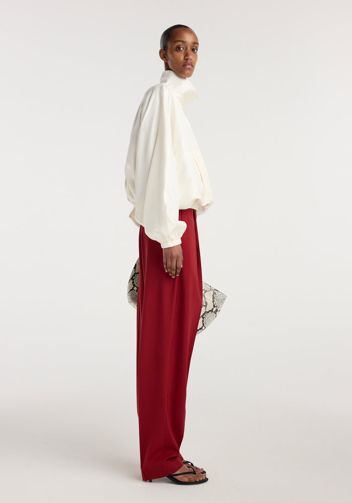 Silk blouson anorak | cream