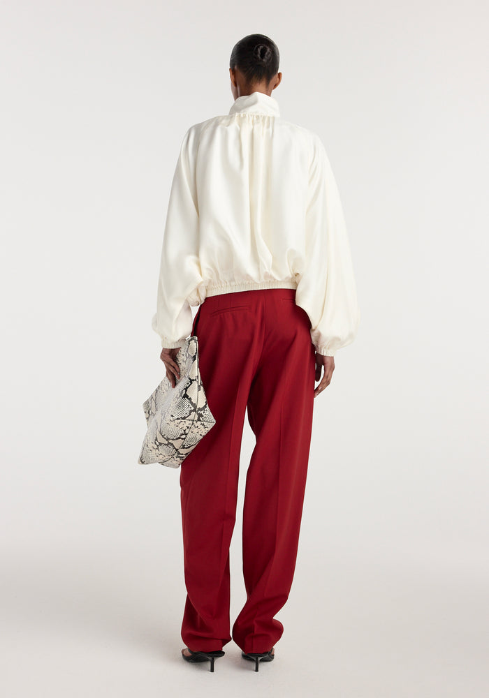 Silk blouson anorak | cream