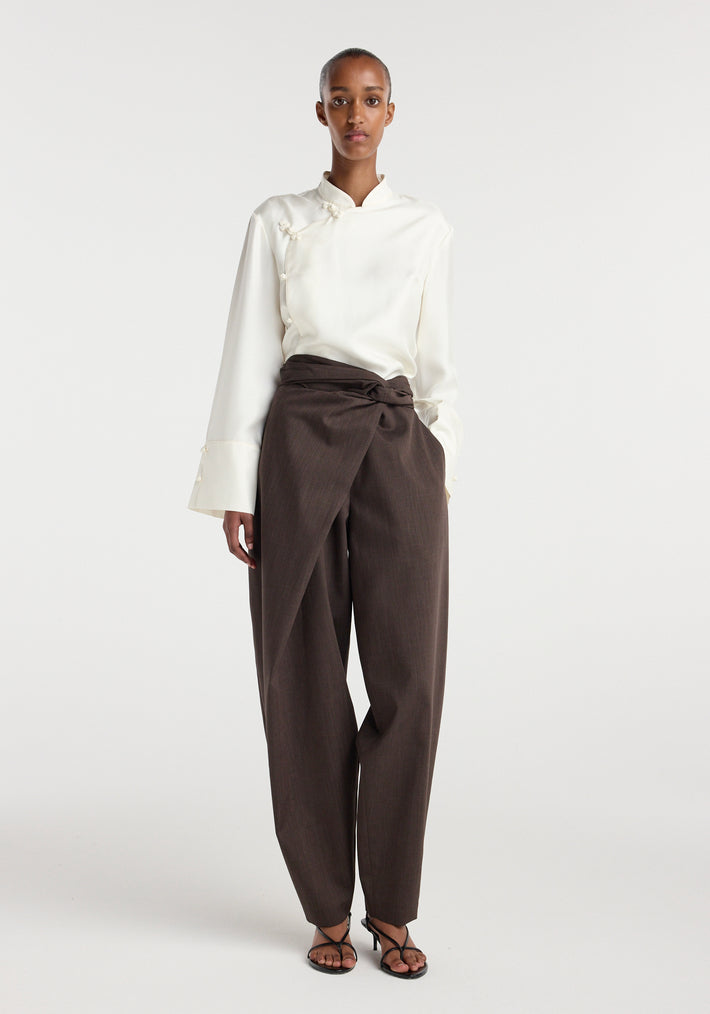 Sarong knot trousers | dark brown