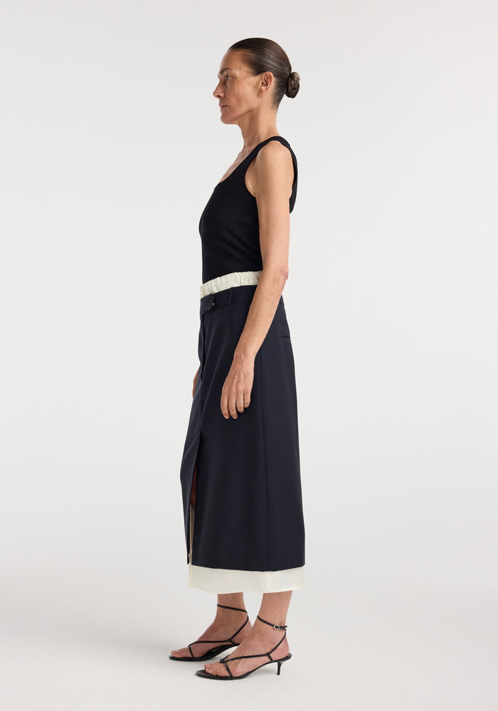 Boxer detailed skirt | navy