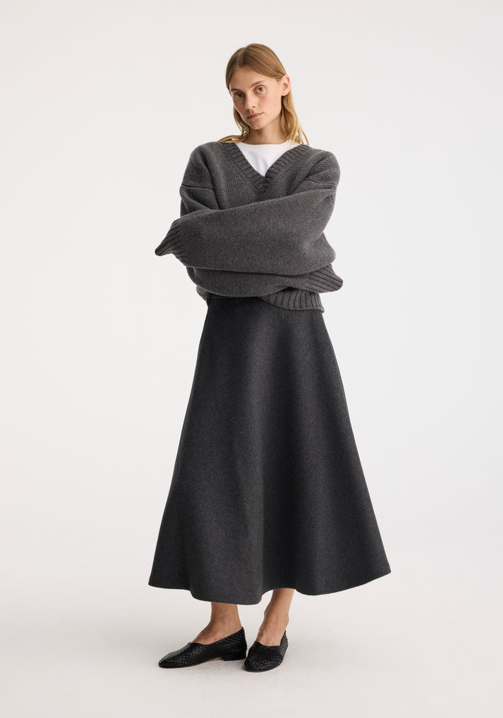 A-line skirt | anthracite melange