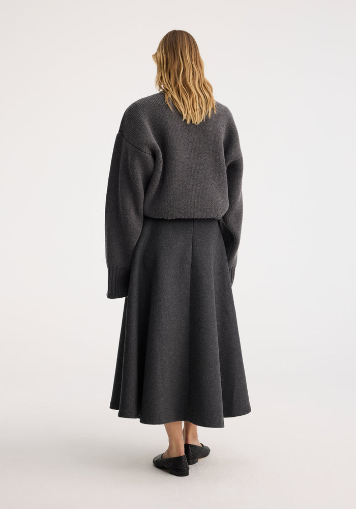 A-line skirt | anthracite melange