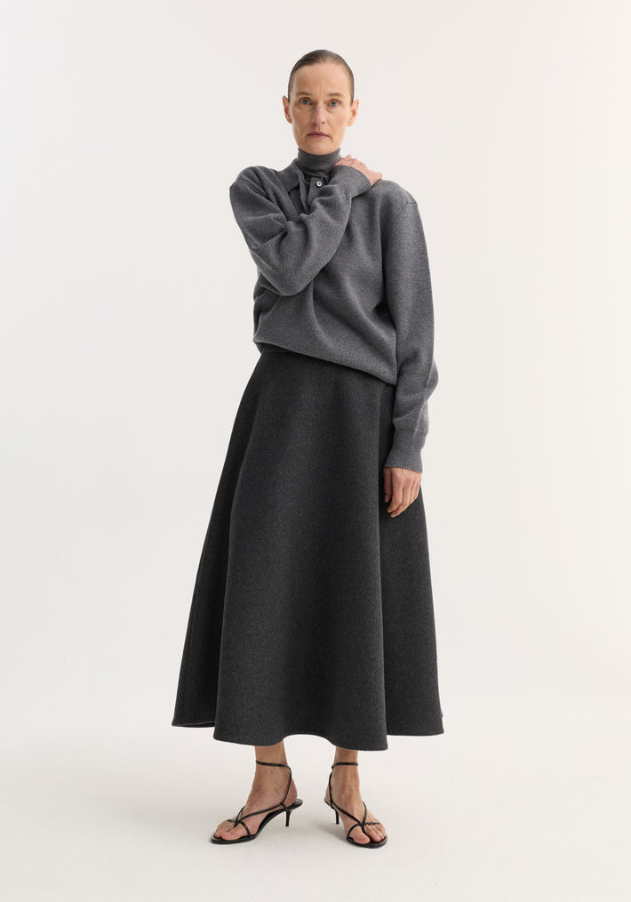 A-line skirt | anthracite melange
