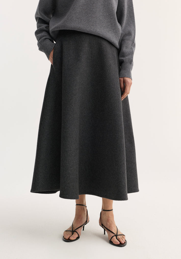A-line skirt | anthracite melange