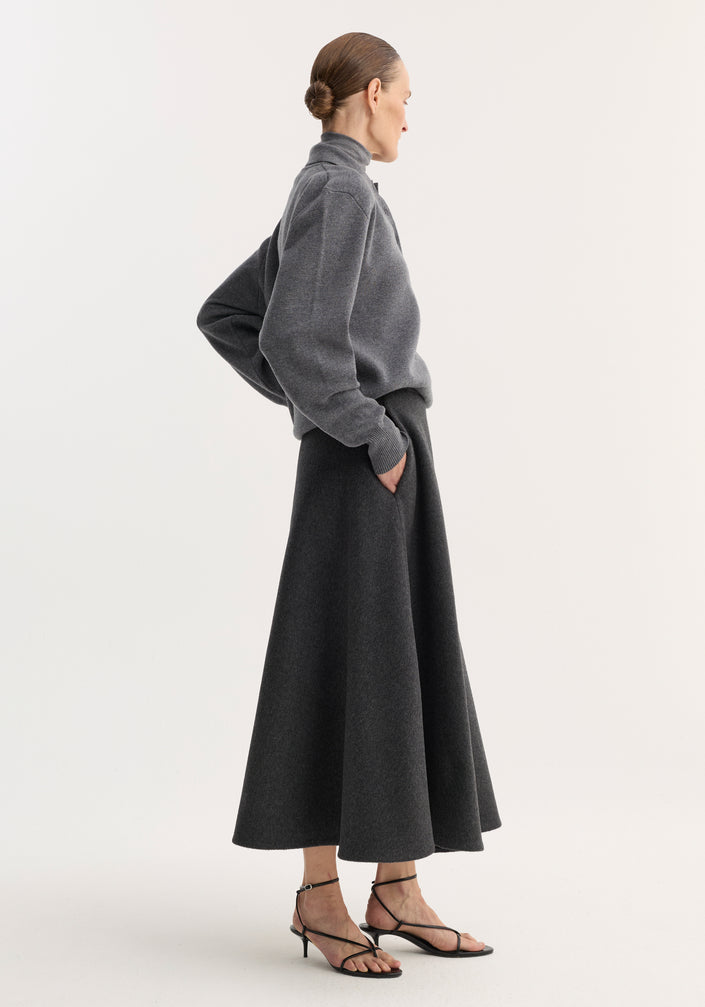 A-line skirt | anthracite melange