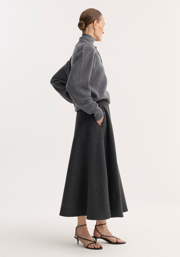 A-line skirt | anthracite melange