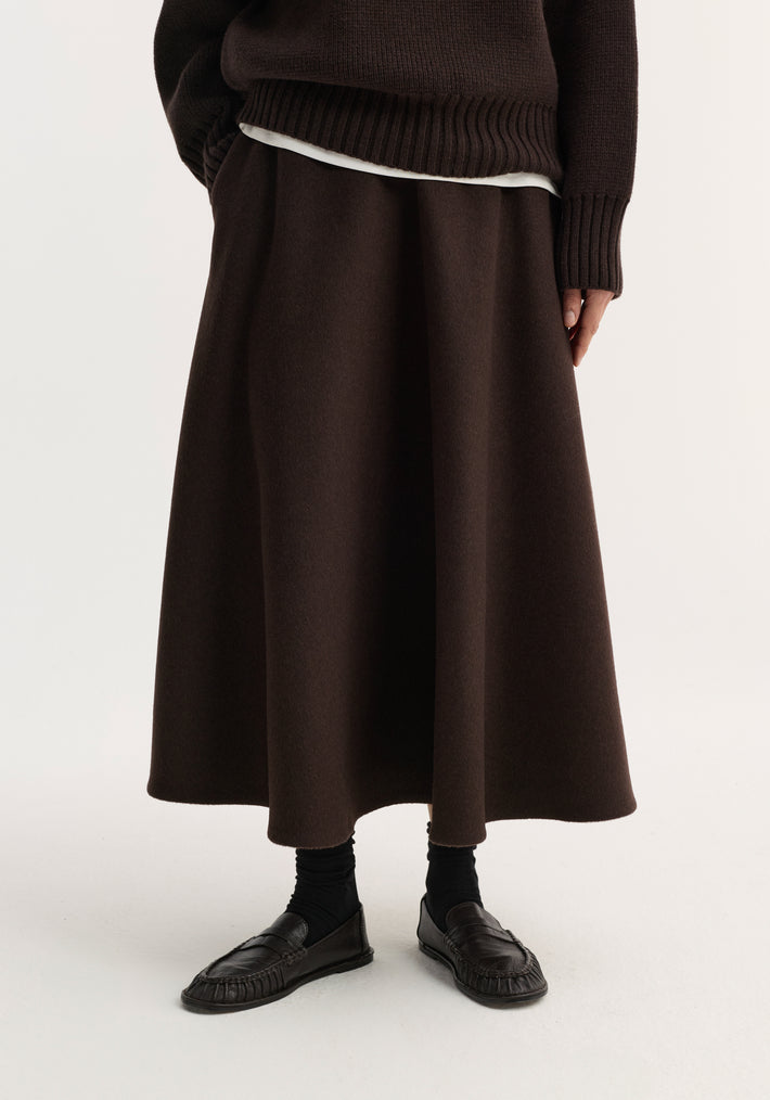A-line skirt | dark brown