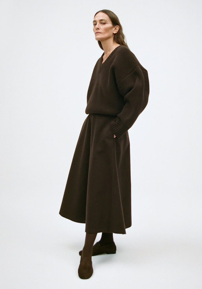 A-line skirt | dark brown