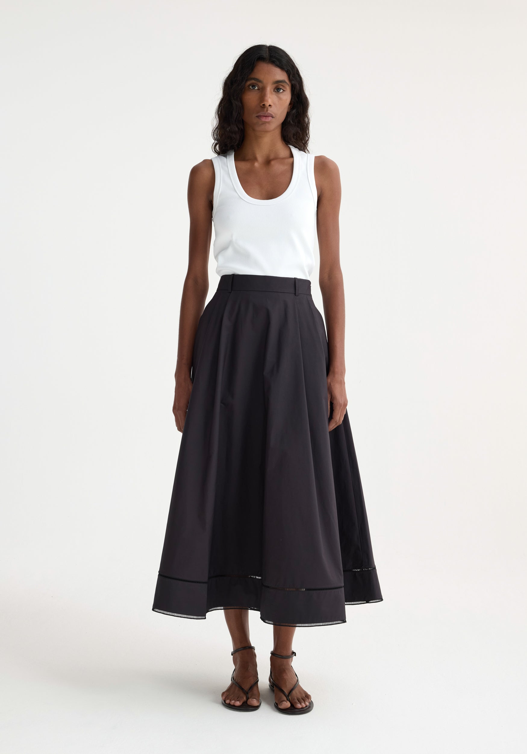スカート ROHE SKIRT (41632239) Ladder embroidered poplin skirt– Róhe