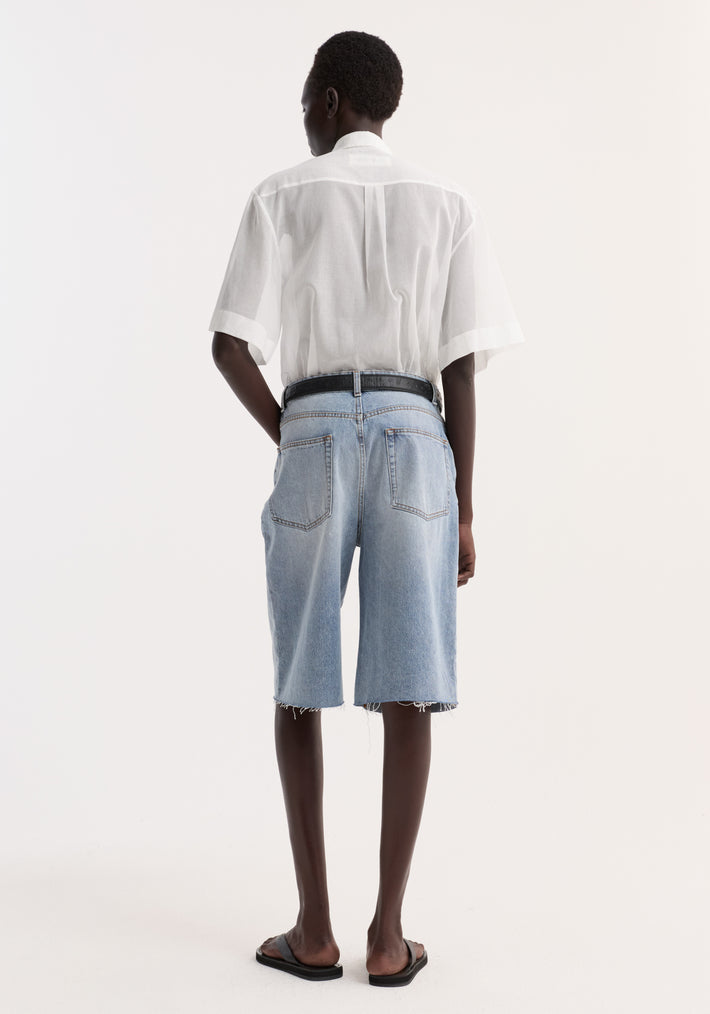 Embroidered muslin shirt | optic white