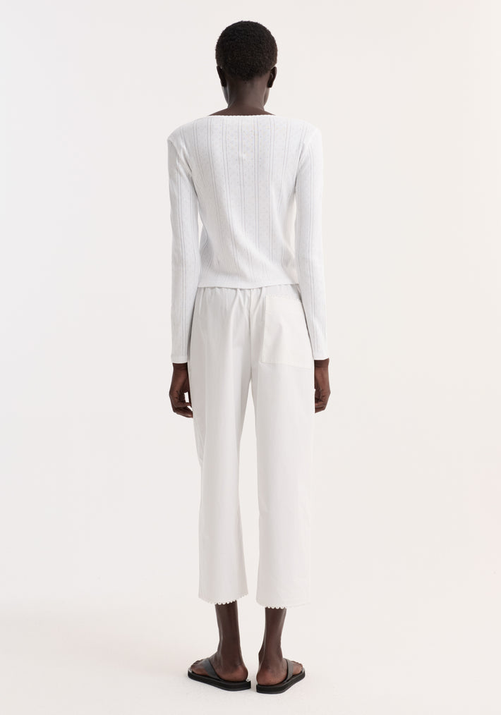 Pointelle cardigan | off white