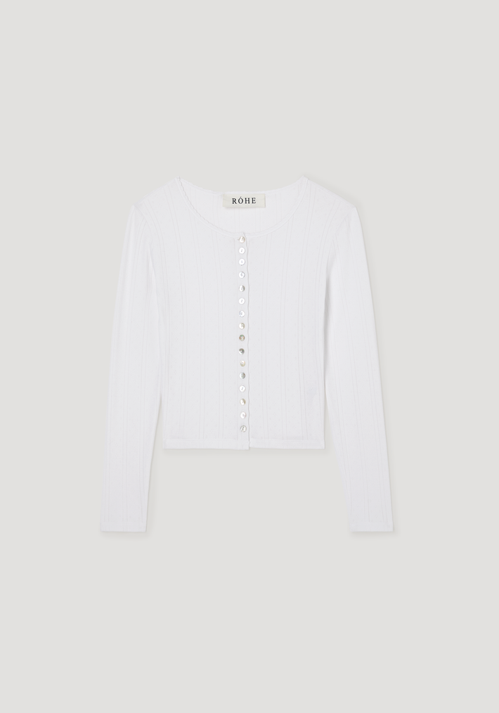 Pointelle cardigan | off white