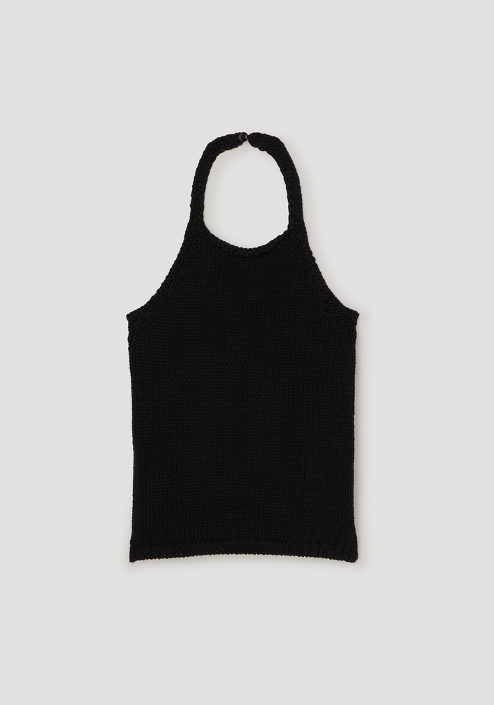 Chunky knit halter top | black