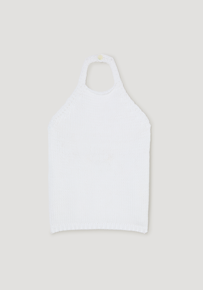 Chunky knit halter top | optic white