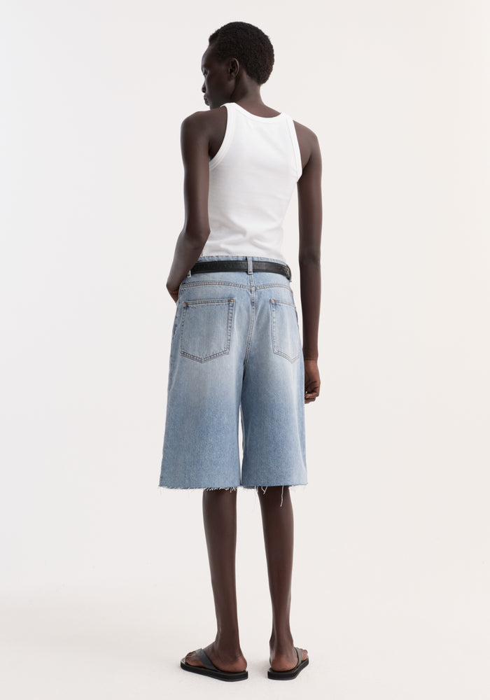 Baggy fit denim shorts | classic blue