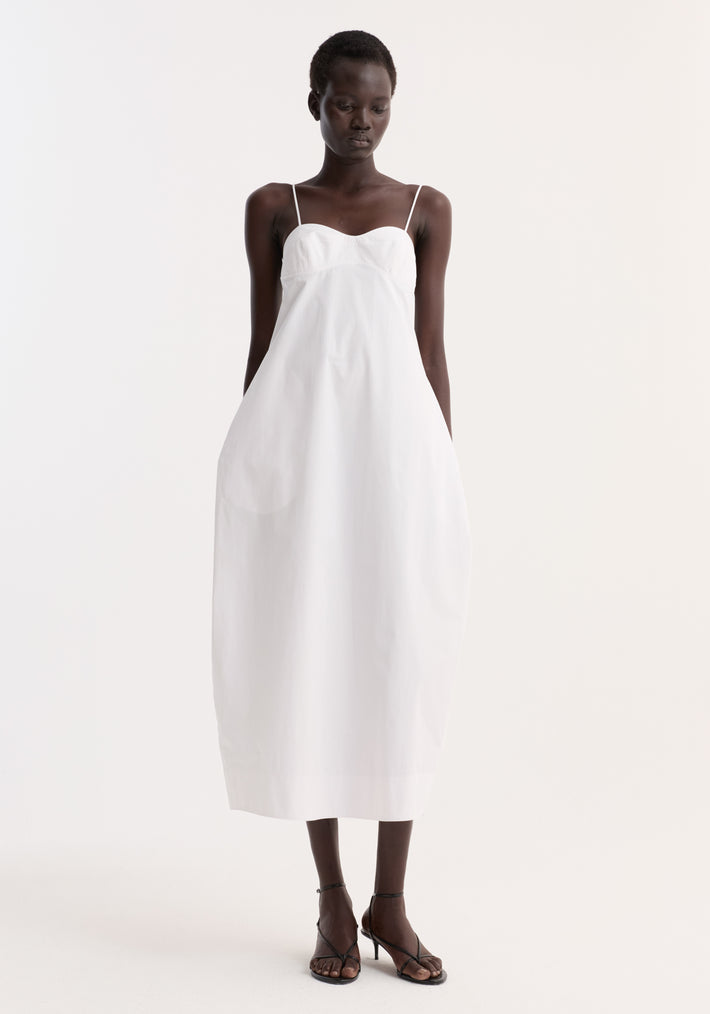 Bustier volume dress | optic white