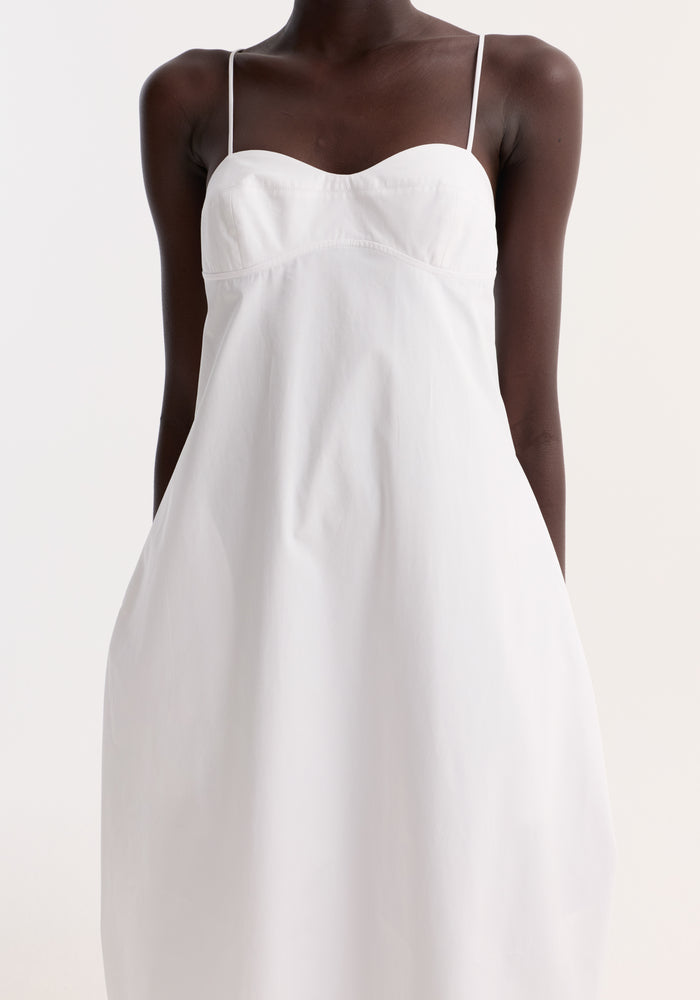 Bustier volume dress | optic white