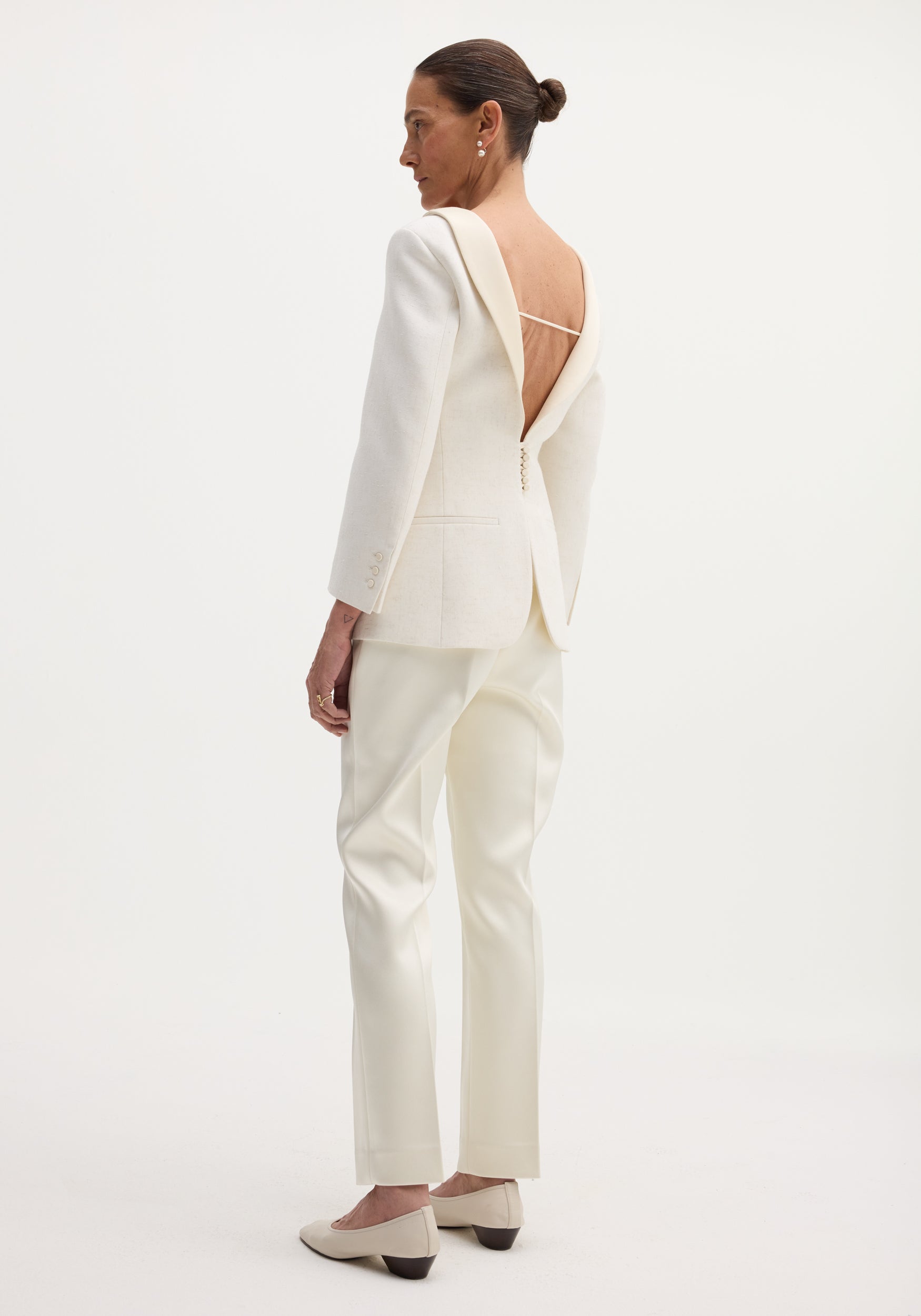 winter white women's dress slacks Reversed blazer– Róhe friendly fabric fabric-check Bridesmaid Dresses Vancouver | Size:2X-Small