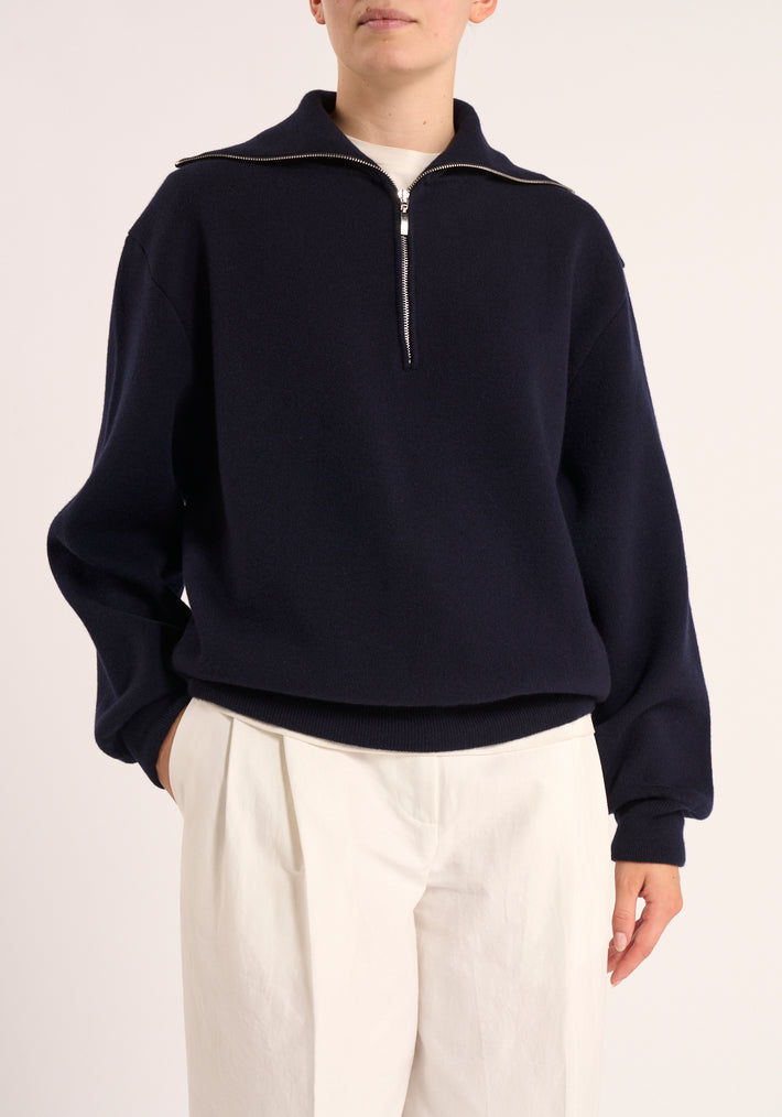 Merino wool polo | navy