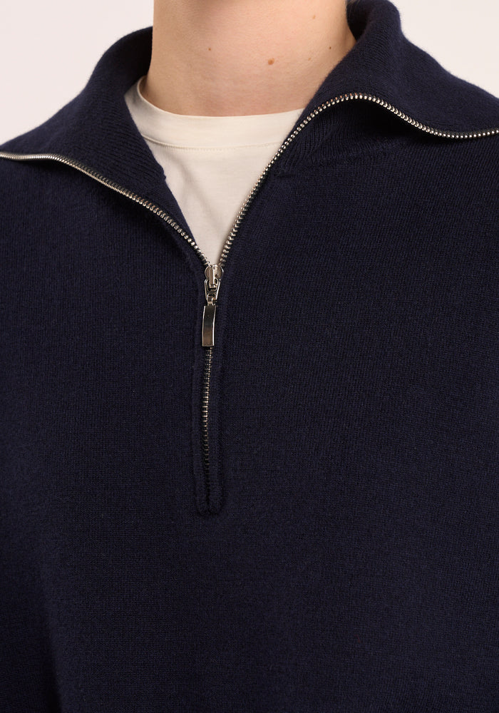 Merino wool polo | navy