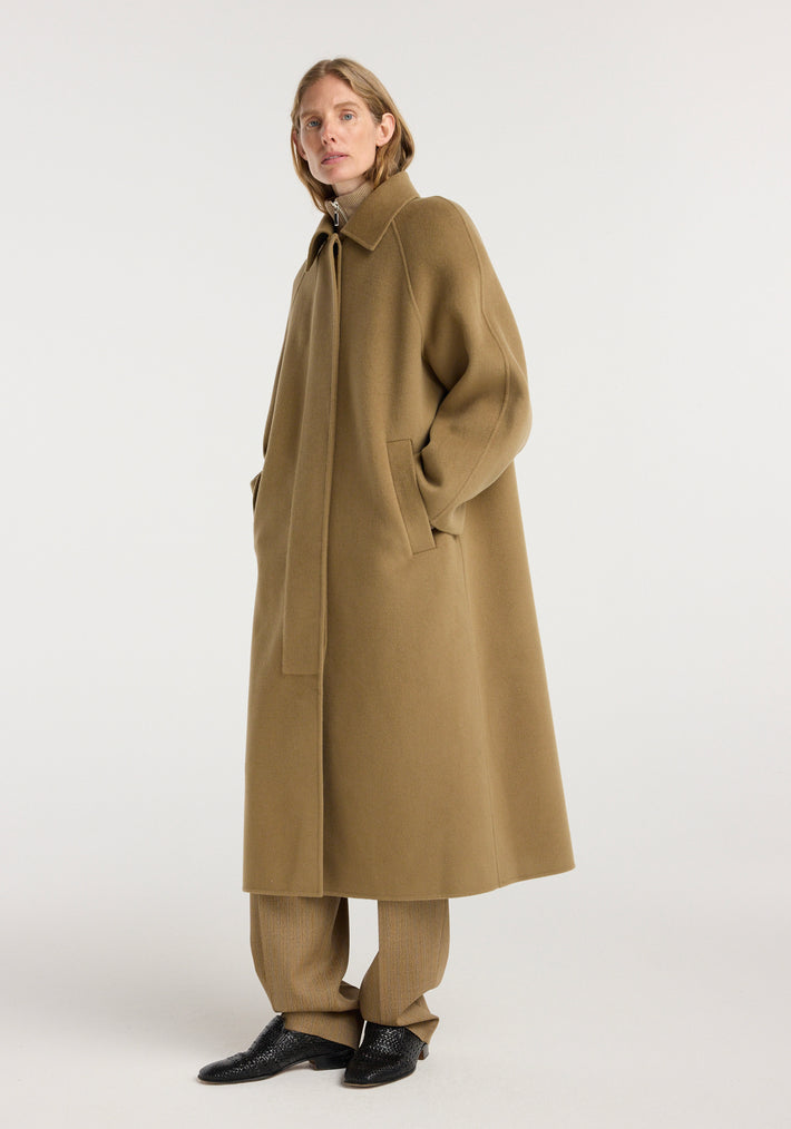 Double-faced wool padded coat | camel