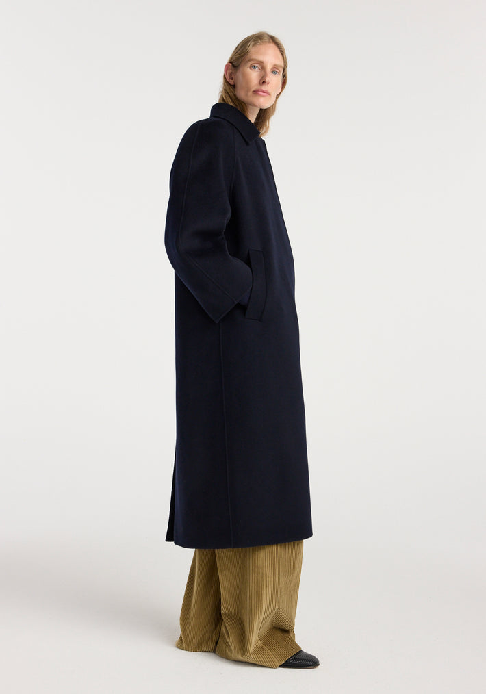 Double-faced wool padded coat | navy