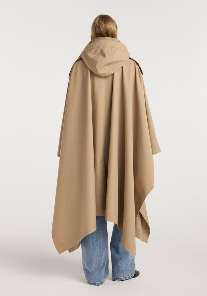 Hooded cape trenchcoat | beige