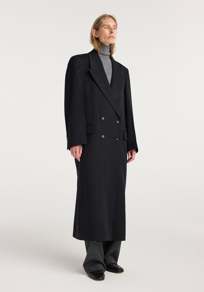 Double breasted tailored coat | black