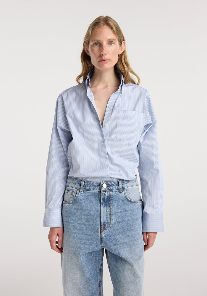 Oxford striped shirt | blue stripe