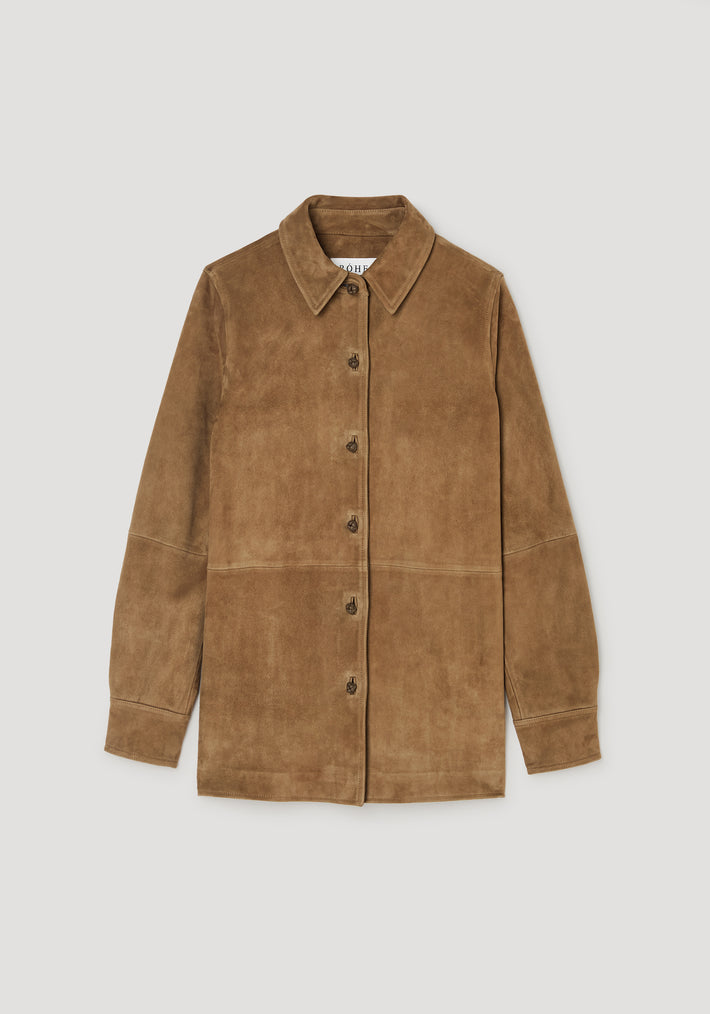 Suede pankou overshirt | sage