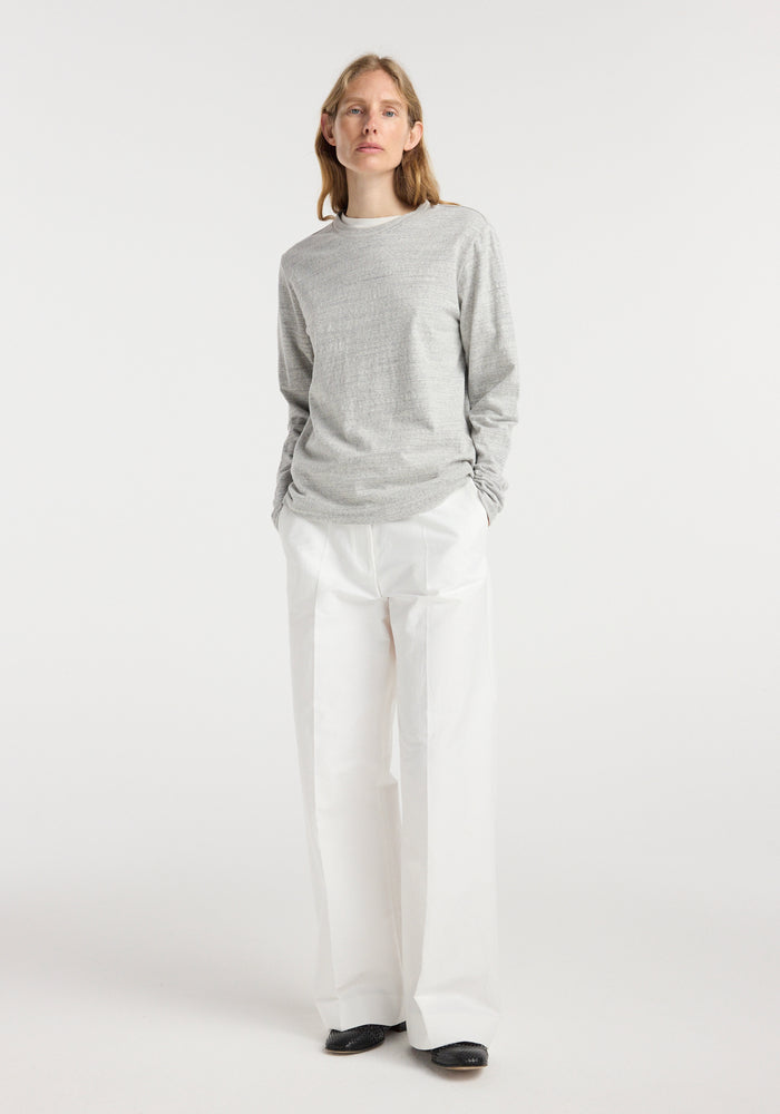 Japanese mouliné jersey long sleeve | grey mouliné