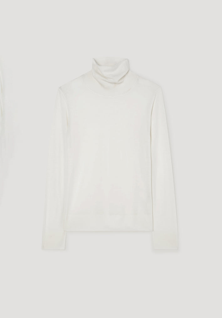 Fine-knit wool cashmere turtleneck | off white