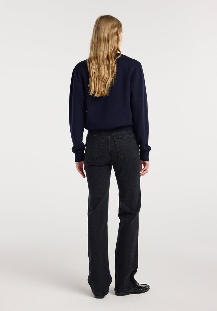 Double v-neck jumper | navy